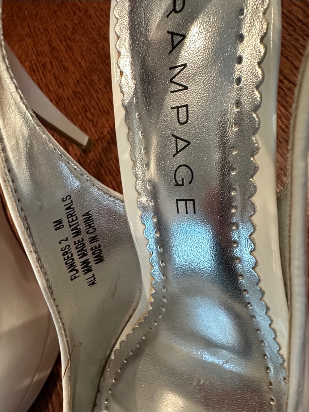 Rampage White Patent Slingback Peep-Toe Heels - Picture 3 of 7